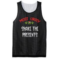 Most Likely To Christmas Shake The Presents Family Group Mesh Reversible Basketball Jersey Tank