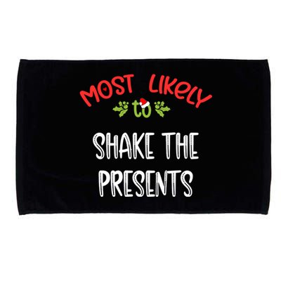 Most Likely To Christmas Shake The Presents Family Group Microfiber Hand Towel