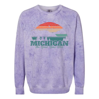 Michigan Lake The Great Lakes State Proud Michigander Colorblast Crewneck Sweatshirt