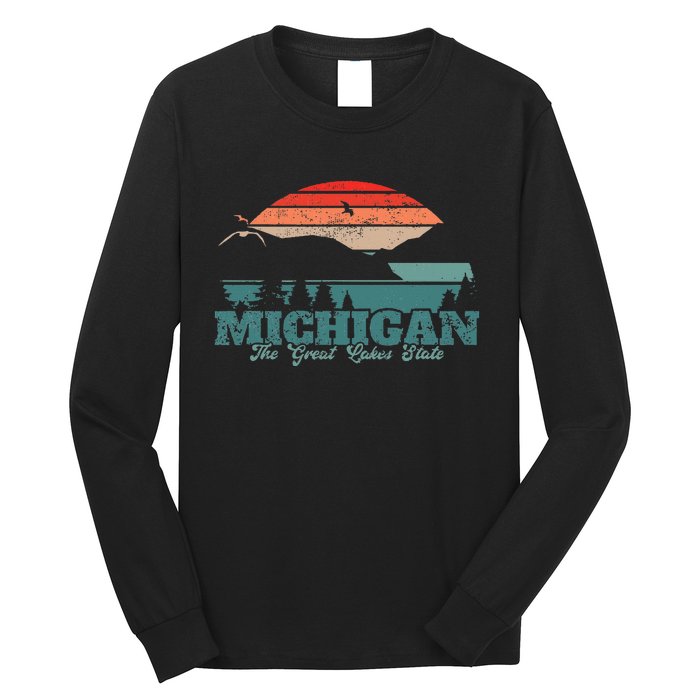 Michigan Lake The Great Lakes State Proud Michigander Long Sleeve Shirt