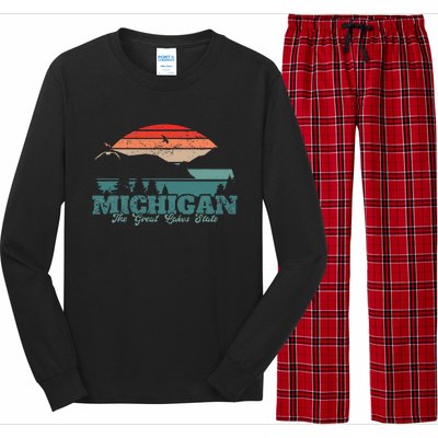 Michigan Lake The Great Lakes State Proud Michigander Long Sleeve Pajama Set