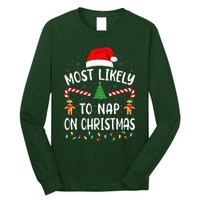 Most Likely To Nap On Christmas Squad Family Joke Costume  Long Sleeve Shirt