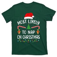 Most Likely To Nap On Christmas Squad Family Joke Costume  T-Shirt