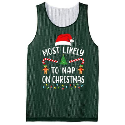 Most Likely To Nap On Christmas Squad Family Joke Costume  Mesh Reversible Basketball Jersey Tank