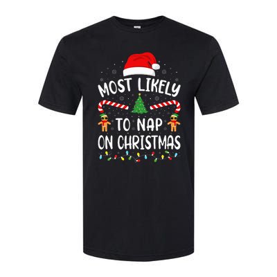 Most Likely To Nap On Christmas Squad Family Joke Costume  Softstyle CVC T-Shirt