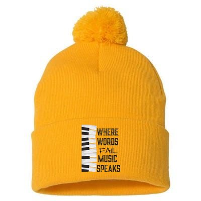 Music Lovers Themed Gift Tee Pom Pom 12in Knit Beanie