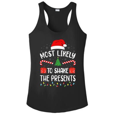 Most Likely To Shake The Presents squad family Christmas  Ladies PosiCharge Competitor Racerback Tank