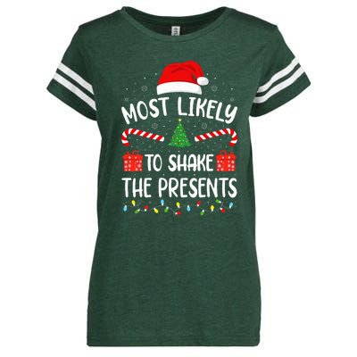 Most Likely To Shake The Presents squad family Christmas  Enza Ladies Jersey Football T-Shirt