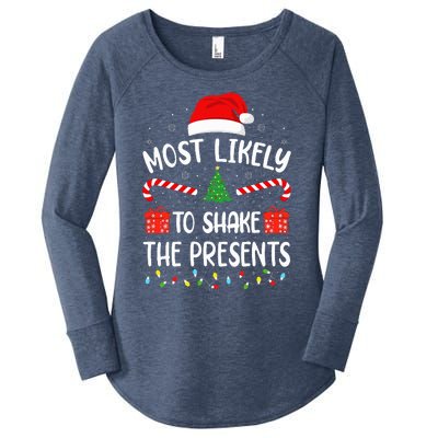 Most Likely To Shake The Presents squad family Christmas  Women's Perfect Tri Tunic Long Sleeve Shirt