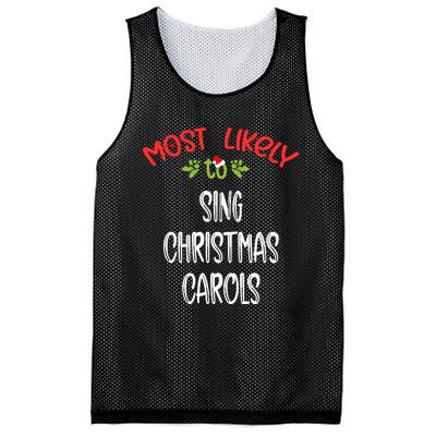 Most Likely To Christmas Sing Christmas Carols Family Group Mesh Reversible Basketball Jersey Tank