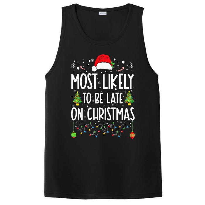 Most Likely To Be Late On Christmas Funny Christmas Holiday PosiCharge Competitor Tank