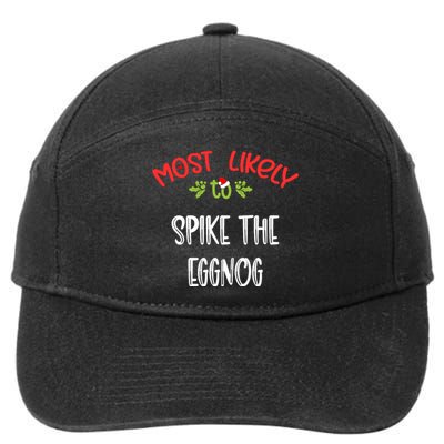 Most Likely To Christmas Spike The Eggnog Family Group 7-Panel Snapback Hat