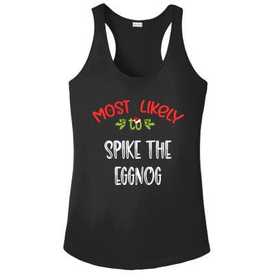 Most Likely To Christmas Spike The Eggnog Family Group Ladies PosiCharge Competitor Racerback Tank