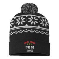 Most Likely To Christmas Spike The Eggnog Family Group USA-Made Snowflake Beanie