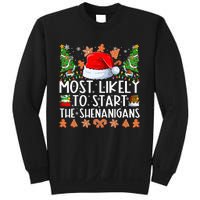 Most Likely To Start The Shenanigans Family Christmas Sweatshirt