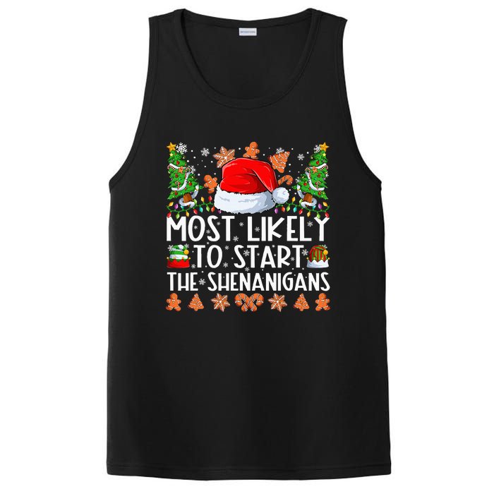 Most Likely To Start The Shenanigans Family Christmas PosiCharge Competitor Tank