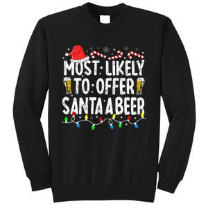 Most Likely To Offer Santa A Beer Funny Drinking Christmas Sweatshirt