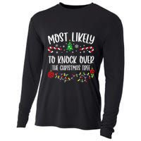 Most Likely To Knock Over The Christmas Tree Funny Christmas Family Matching C Cooling Performance Long Sleeve Crew