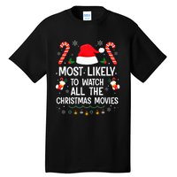 Most Likely To Watch All The Christmas Movies Christmas Tall T-Shirt