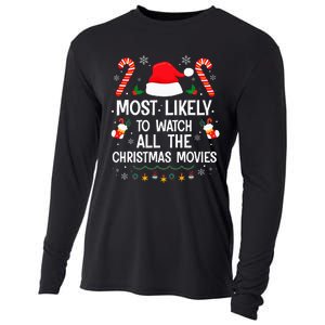 Most Likely To Watch All The Christmas Movies Christmas Cooling Performance Long Sleeve Crew