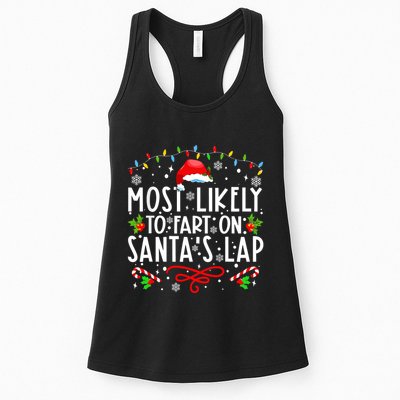 Most Likely To Fart On Santas Lap Family Matching Christmas Womens Tank Top