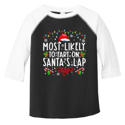 Most Likely To Fart On Santas Lap Family Matching Christmas Toddler Fine Jersey T-Shirt
