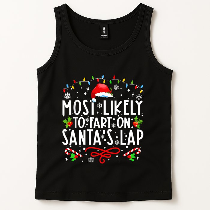 Most Likely To Fart On Santas Lap Family Matching Christmas Tank Top