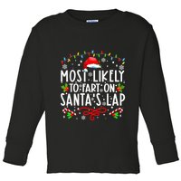Most Likely To Fart On Santas Lap Family Matching Christmas Toddler Long Sleeve Shirt