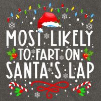 Most Likely To Fart On Santas Lap Family Matching Christmas Cotton Canvas Backpack