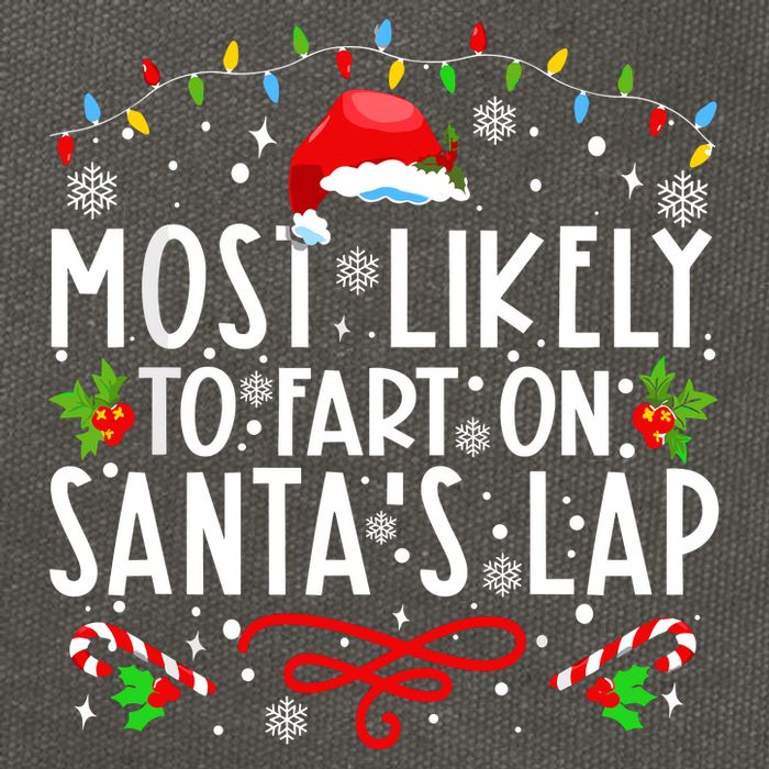 Most Likely To Fart On Santas Lap Family Matching Christmas Cotton Canvas Backpack