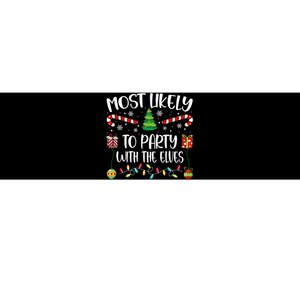 Most Likely To Party With The Elves Christmas Tree Xmas Bumper Sticker