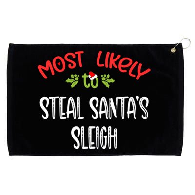 Most Likely To Christmas Steal Santa's Sleigh Family Group Grommeted Golf Towel