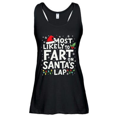 Most Likely To Fart On SantaS Lap Funny Family Christmas Ladies Essential Flowy Tank