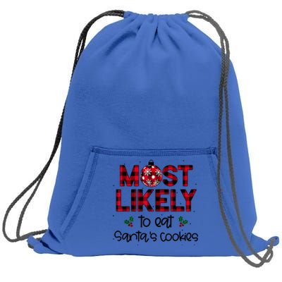 Most Likely To Eat SantaS Cookies Christmas Family Matching Sweatshirt Cinch Pack Bag