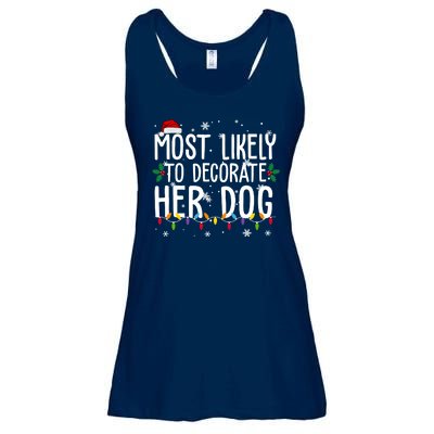 Most Likely To Decorate Her Dog Funny Christmas Ladies Essential Flowy Tank