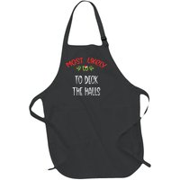 Most Likely To Christmas To Deck The Halls Family Group Full-Length Apron With Pockets