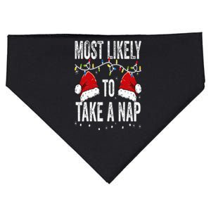 Most Likely To Take A Nap Matching Christmas For Family USA-Made Doggie Bandana