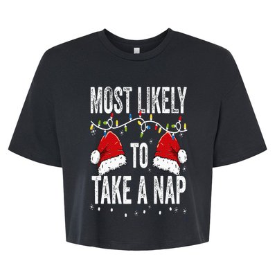 Most Likely To Take A Nap Matching Christmas For Family Bella+Canvas Jersey Crop Tee