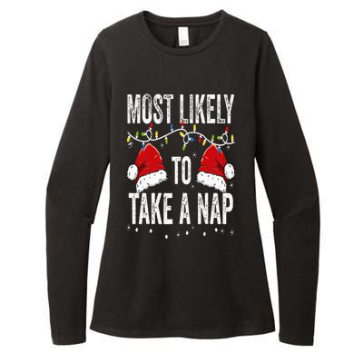 Most Likely To Take A Nap Matching Christmas For Family Womens CVC Long Sleeve Shirt