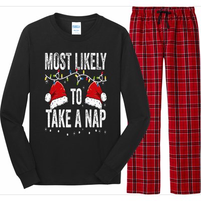 Most Likely To Take A Nap Matching Christmas For Family Long Sleeve Pajama Set