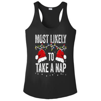 Most Likely To Take A Nap Matching Christmas For Family Ladies PosiCharge Competitor Racerback Tank