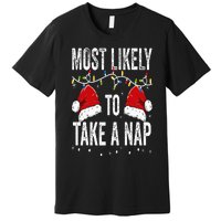 Most Likely To Take A Nap Matching Christmas For Family Premium T-Shirt