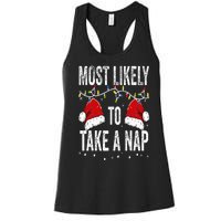 Most Likely To Take A Nap Matching Christmas For Family Women's Racerback Tank