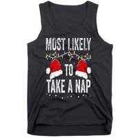 Most Likely To Take A Nap Matching Christmas For Family Tank Top