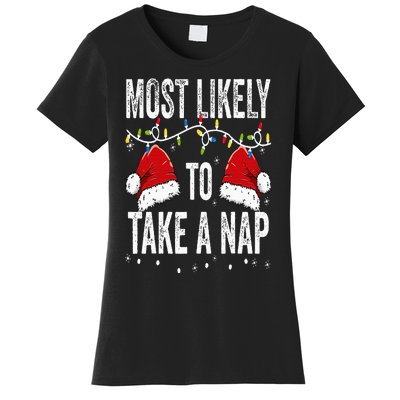 Most Likely To Take A Nap Matching Christmas For Family Women's T-Shirt