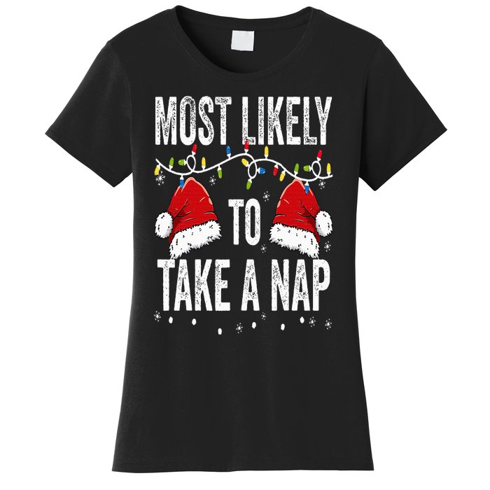 Most Likely To Take A Nap Matching Christmas For Family Women's T-Shirt