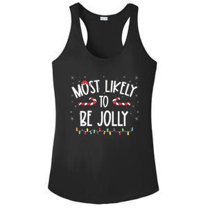 Most Likely To Be Jolly xmas Family Matching  Ladies PosiCharge Competitor Racerback Tank