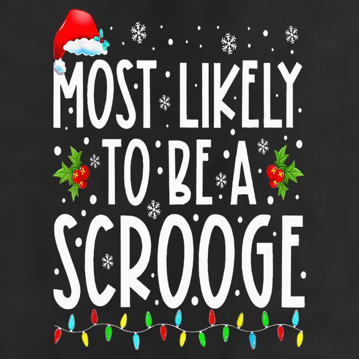 Most Likely To Be A Scrooge Funny Family Matching Christmas 7 Panel Mesh Trucker Snapback Hat
