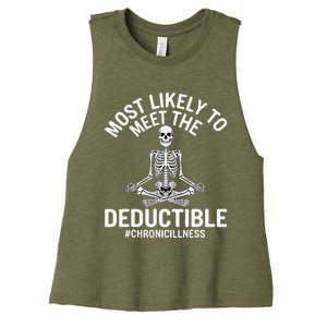 Most Likely To Meet The Deductible Chronic Illness Women's Racerback Cropped Tank