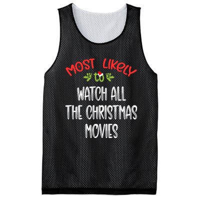 Most Likely To Christmas Watch All The Christmas Movies Family Group Mesh Reversible Basketball Jersey Tank